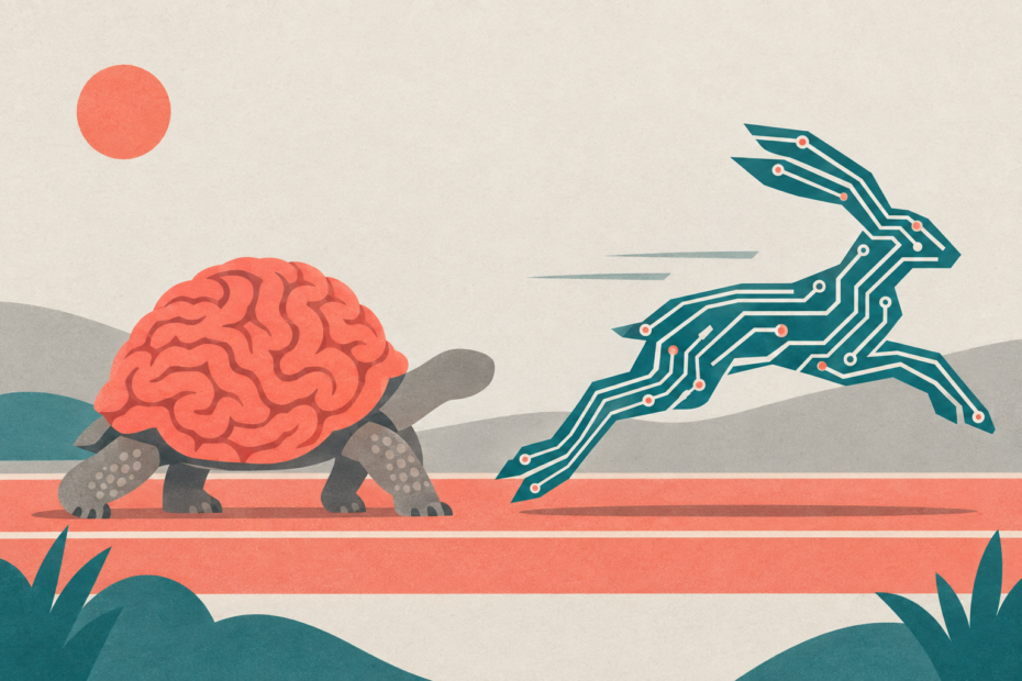 Is Brain Learning Slower than Artificial Intelligence?